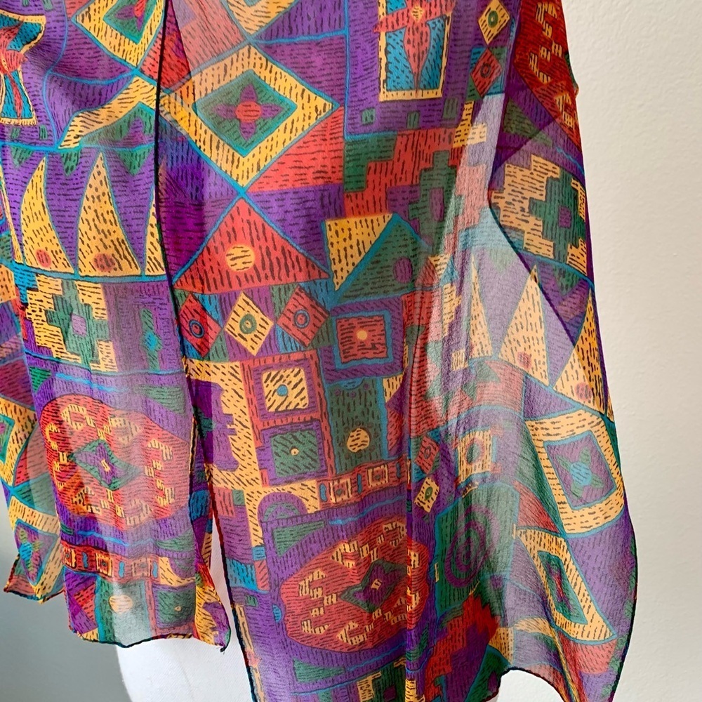 Colorful Geometric Pattern Scarf - Picture 2 of 5